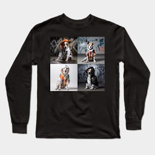 Dogs Making Art collage Long Sleeve T-Shirt